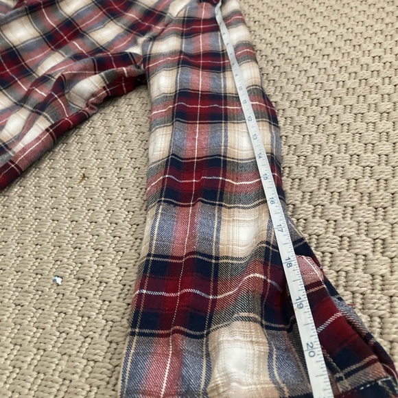 Mens plaid colourblock panel hooded shirt - Picture 6 of 6